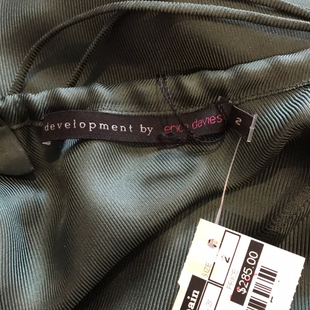 NWT Development hunter green silk studded halter top - Picture 7 of 7